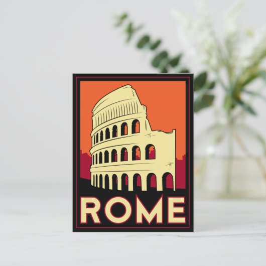rome - italië - retro - coliseum briefkaart (Staand voorkant)