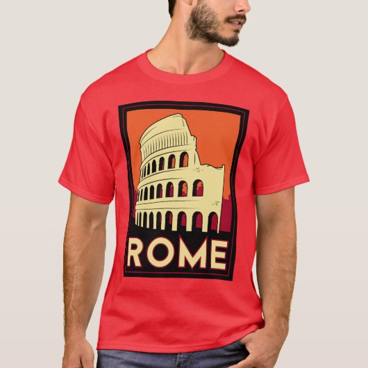 rome - italië -  retro -  coliseum t-shirt (Voorkant)