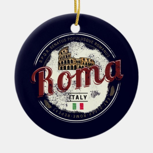 Rome Italië Retro Colosseum  Holiday Keramisch Ornament (Voorkant)