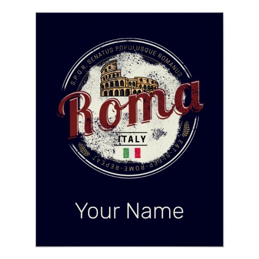 Rome Italië Retro Colosseum  Holiday Perfect Poster (Voorkant)