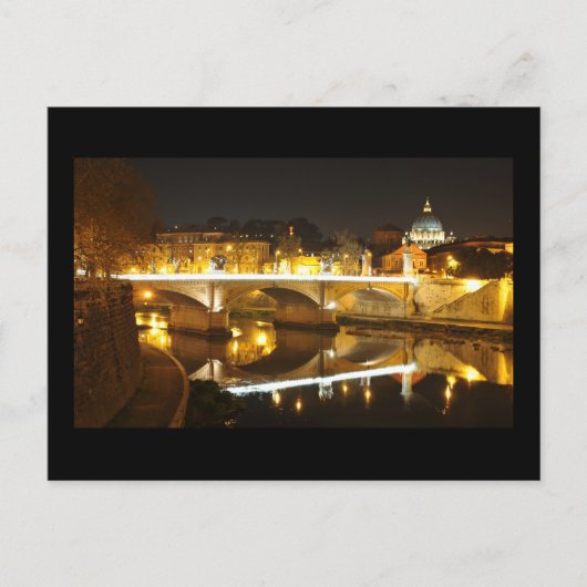 Rome, Italië 's nachts Briefkaart (Voorkant)