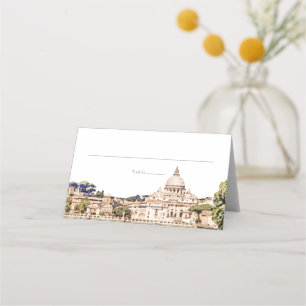 Rome Italië Silhouette Reis Bruiloft Plaatskaarten