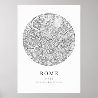 Rome Italië Stadskaart Poster