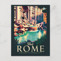 Rome Italië Trevi Fontein Illustratie Reizen Kunst
