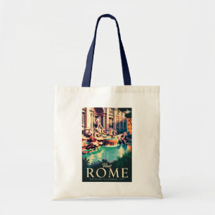 Rome Italië Trevi Fontein Illustratie Reizen Kunst Tote Bag