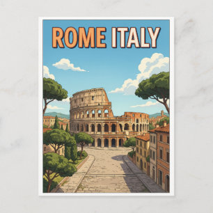 Rome Italië Vintage Anime Reis Poster Briefkaart