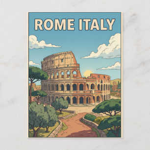 Rome Italië Vintage Anime Reis Poster Briefkaart