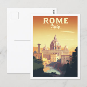 Rome Italië Vintage Beroemde Reisplaats Briefkaart