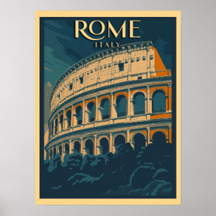 Rome Italië Vintage Colosseum Poster