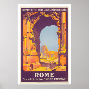 Rome Italië Vintage Reisposter - Ingelijst Poster