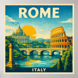 Rome Italië Vintage Reisposter Poster