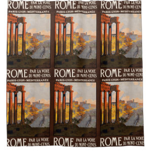 Rome Italië Vintage Travel Poster douchegordijn