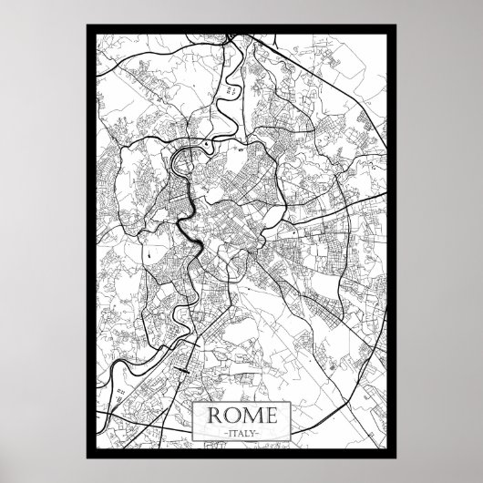 Rome Italy Map Poster (Voorkant)