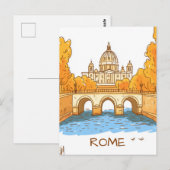 Rome Italy Travel Briefkaart (Voorkant / Achterkant)