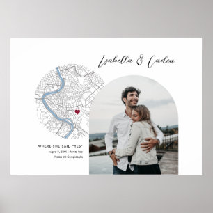Rome Kaart Bruiloft Verloving Foto Gift Poster