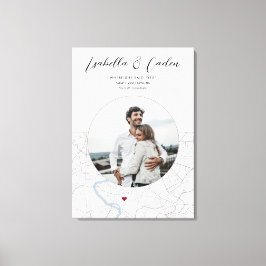 Rome Kaart Bruiloft Verloving Foto Gift Verticaal Canvas Afdruk