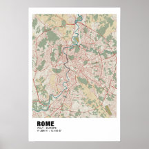 Rome Kaart Poster - Italië  kaart