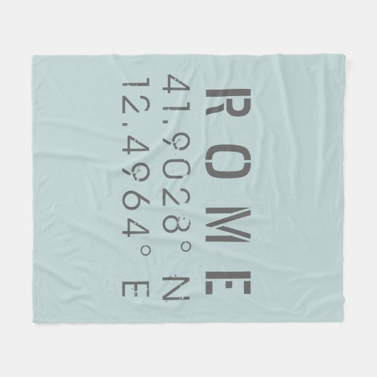 Rome Latitude en lengtegraad Fleece Deken (Voorkant (Horizontaal))