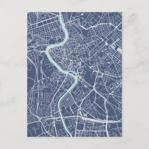 Rome Map Blue Briefkaart