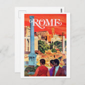 Rome, oud poster briefkaart (Voorkant / Achterkant)