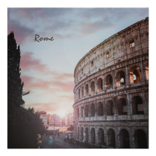 Rome Oude Architectuur zonsondergang stadsbeeld Perfect Poster