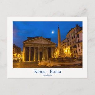 Rome - Pantheon op volle maan briefkaart met tekst