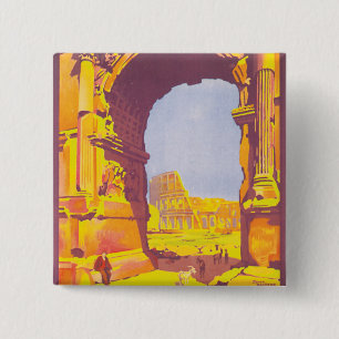Rome par le trein deluxe vierkante button 5,1 cm