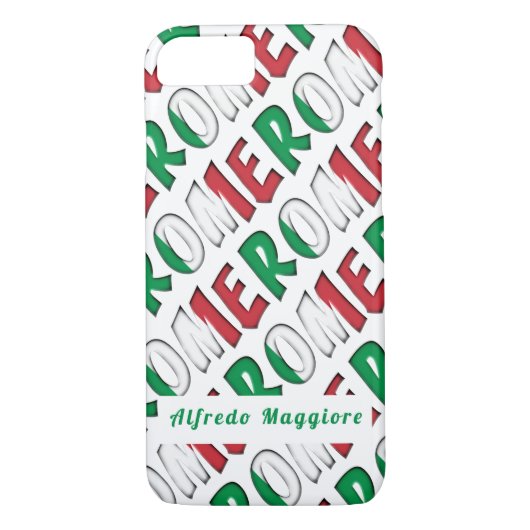 Rome Patroonvlag Italiaanse kleuren naam toevoegen Case-Mate iPhone Case (Achterkant)