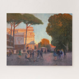 Rome Piazza in het 's avonds licht schilderen uitd Legpuzzel
