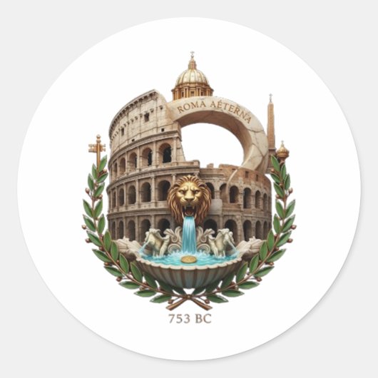 ROME RONDE STICKER (Voorkant)