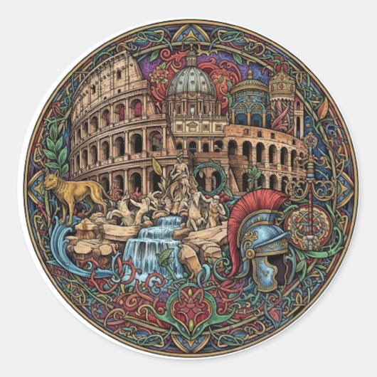 ROME RONDE STICKER (Voorkant)