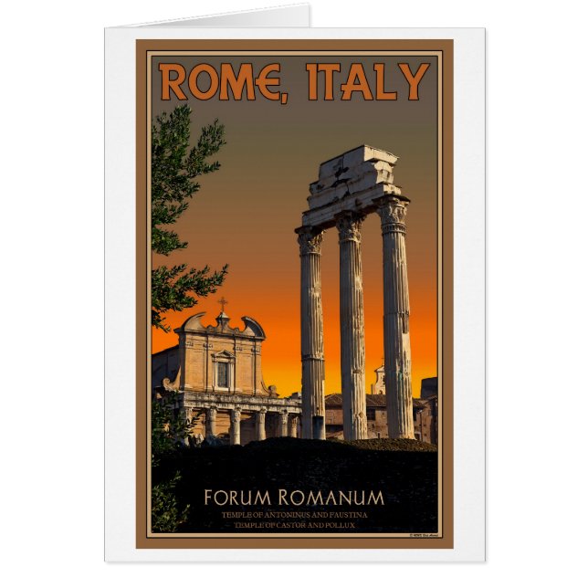 Rome - Ruines du Temple dans Forum Romanum (Devant)
