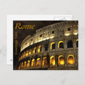 Rome - 's nachts Coliseum Briefkaart (Voorkant / Achterkant)