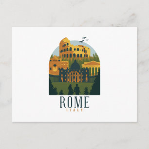 Rome Skyline Drawing Briefkaart