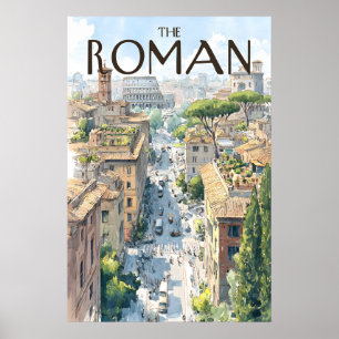Rome Stad Straatbeeld Poster Colosseum Silhouette