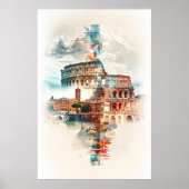 Rome Symfonie: Colosseum & Trevi Fontein Poster (Voorkant)