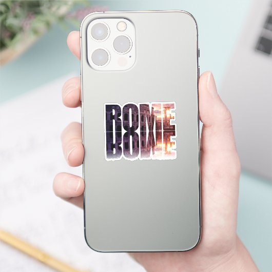 Rome tekst met Colosseum souvenir Sticker (Telefoon)