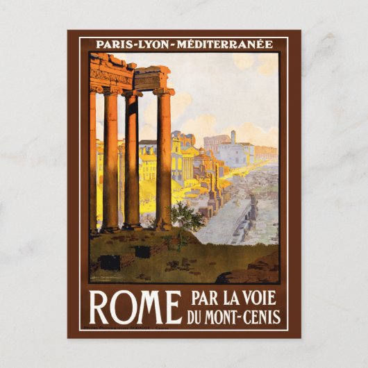 Rome Travel Poster  Briefkaart (Voorkant)