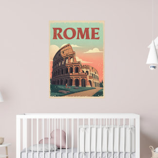  Rome Travel Poster – Retro Colosseum Muur