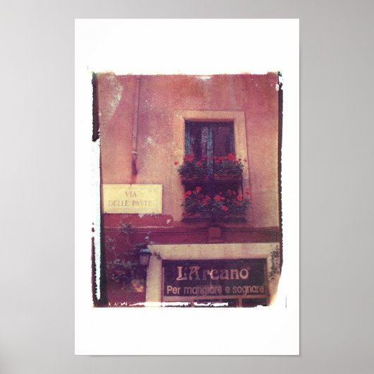 Rome-venster met Geraniums Poster (Voorkant)