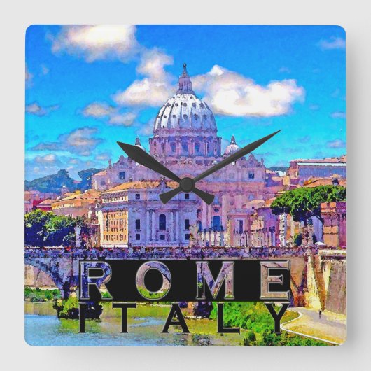 Rome Vierkante Klok (Voorkant)