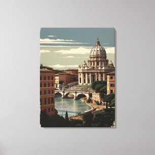 Rome vintage poster canvas afdruk