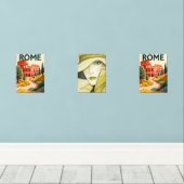 Rome Wall Art Print – Iconic Roma Cityscape Travel Muurkunst Sets (Houten vloer)