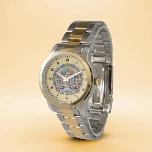 Rome Whispering Fontein Oversized Twee-Tone Armban Horloge