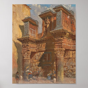 Rome, zuilen in de toren van de graven (1876) poster