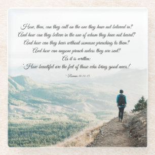 Romeinen 10:14-15 Hoe zullen ze hem dan bellen? Glazen Onderzetter