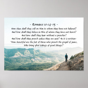Romeinen 10:14-15 Hoe zullen ze hem dan bellen? Poster