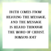 Romeinen 10:17 Aangepaste Bijbel Verse Christelijk Raamsticker (Vel 3)