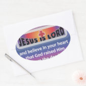 Romeinen 10:9 ovale sticker (Envelop)