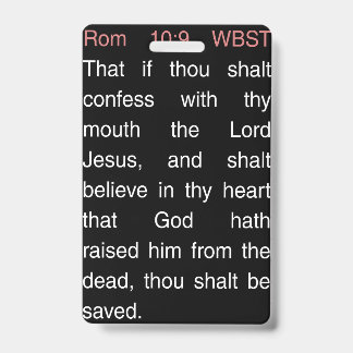 Romeinen 10:9 Webster 1833 Bijbel Badge